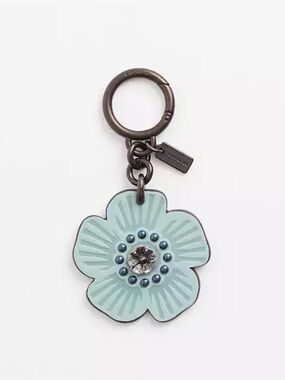Coach Re(Loved) Teal Blue Tea Rose Bag Charm